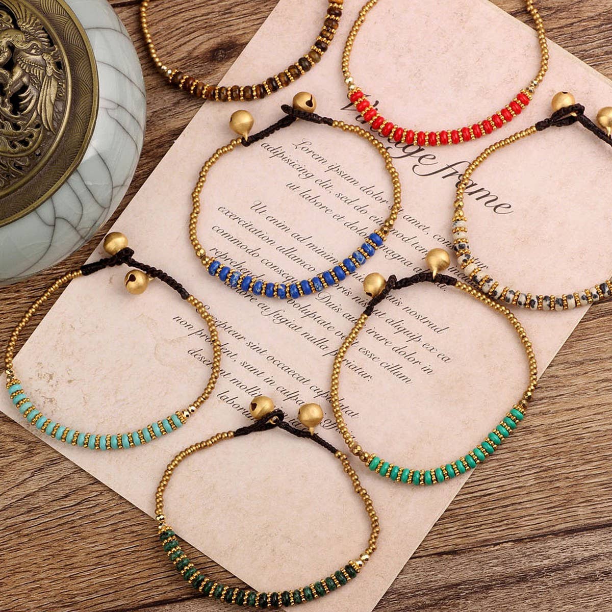 HANDMADE VINTAGE SIMPLE BEADED BRAIDED BRACELET_CWAJE3966