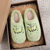CHRISTMAS GREEN MONSTER GRINCH COTTON SLIPPERS_CWMM3059