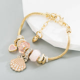 GOLD ALLOY ADJUSTABLE PEARL SHELL BRACELET_CWMM8501