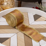 Cwmm10201_Christmas Glitter Ribbon Gold Gift Wrap Bow Craft