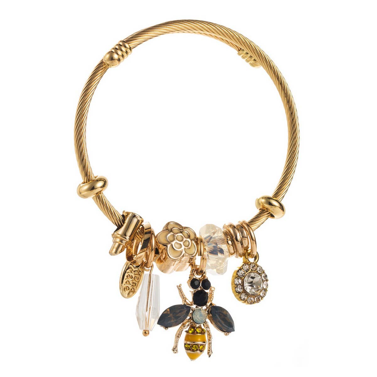 NEW STAINLESS STEEL BRACELET WITH BEE CHARM_CWMM8483