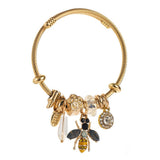 NEW STAINLESS STEEL BRACELET WITH BEE CHARM_CWMM8483