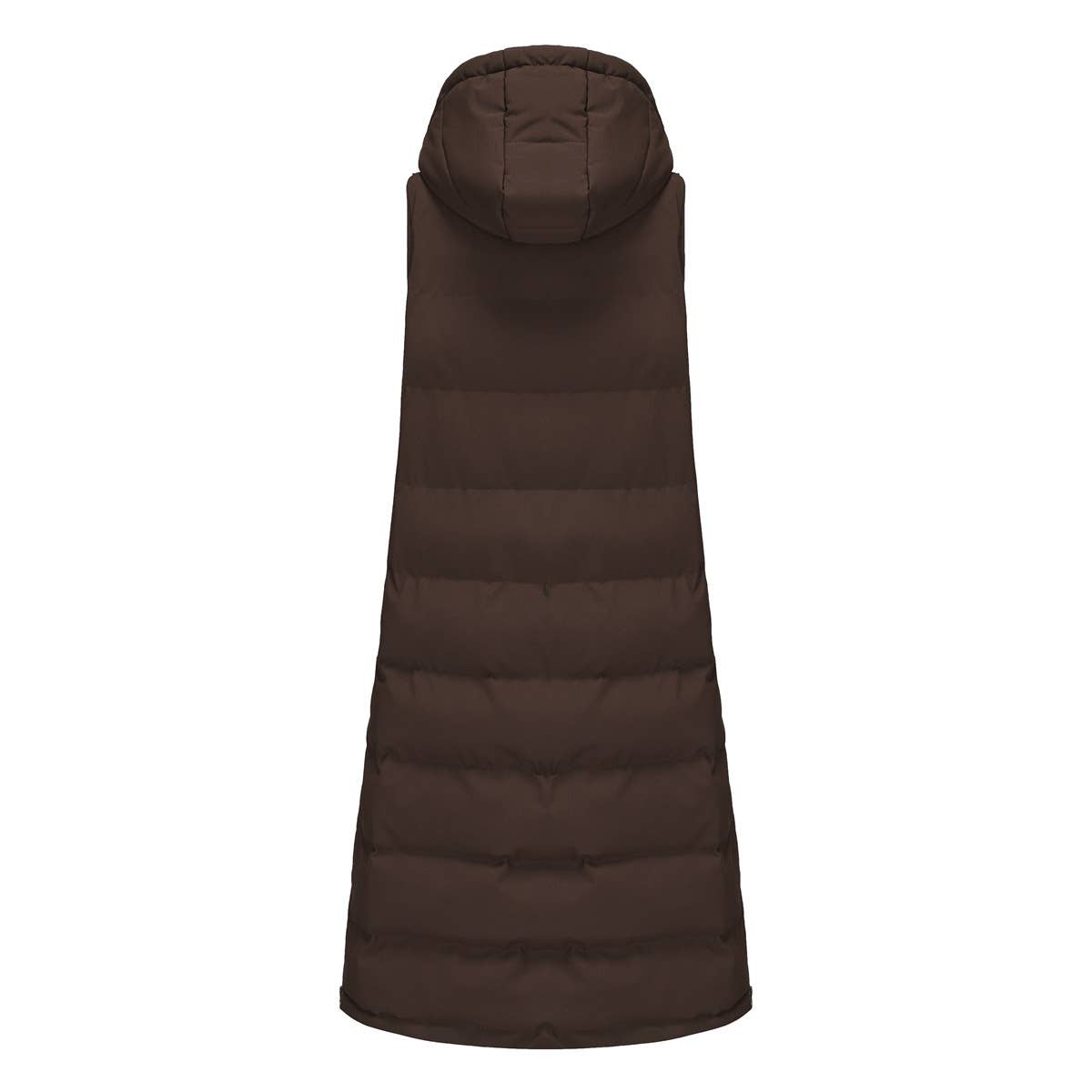 Solid-Color Hooded Sleeveless Cotton-Padded Vest