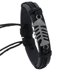 SIMPLE HAND WOVEN VINTAGE LEATHER BRACELET_CWMM4530