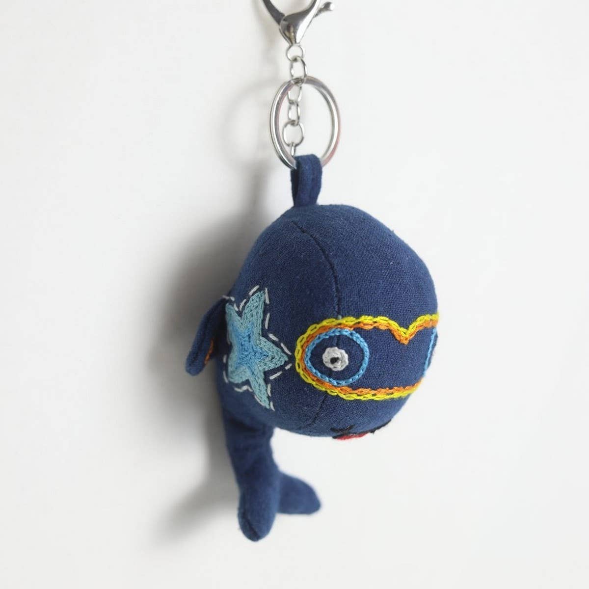 HAND EMBROIDERED BLUE WHALE FISH PLUSH CHARM_CWMM6018