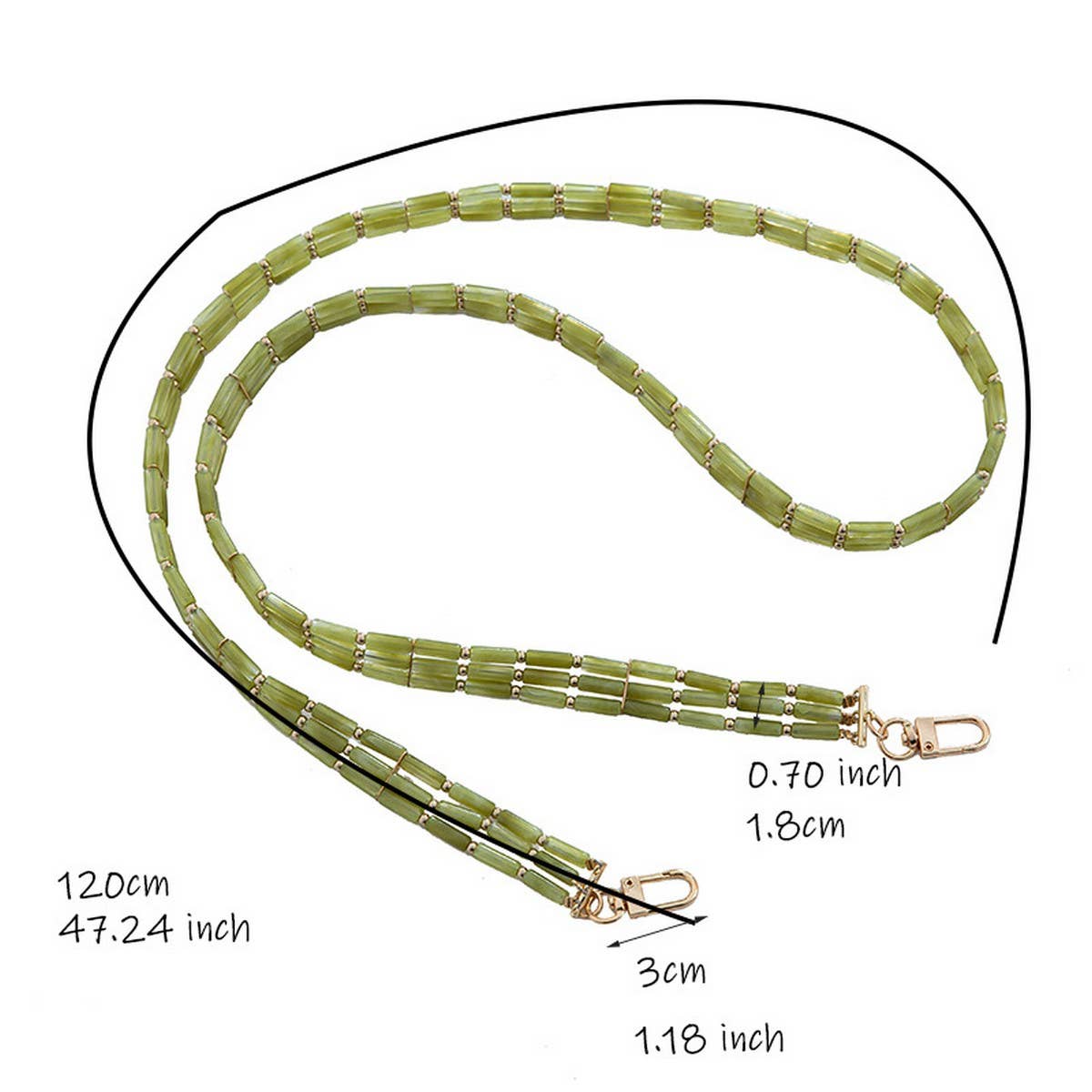BAMBOO STYLE ACRYLIC LONG CROSSBODY HANDBAG STRAP_CWMM5118