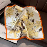 FLORAL TWILL SCARF FOR WOMEN SQUARE VERSATILE_CWASC0560