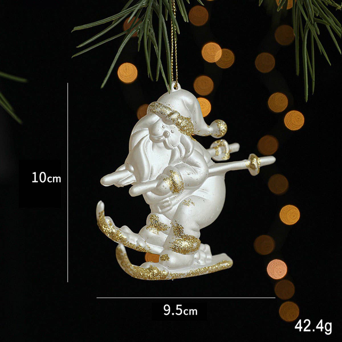 GOLD GLITTER XMAS SLED SANTA ANGEL REINDEER DECOR_CWMM9787