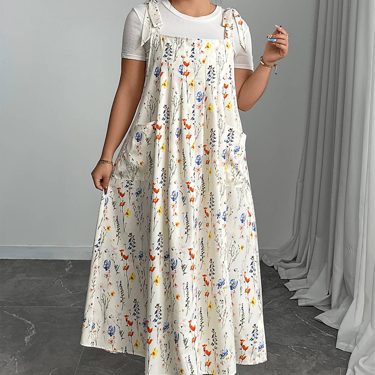 Womens Plus Size Solid Tank Romper Dress_Cwdmd5957