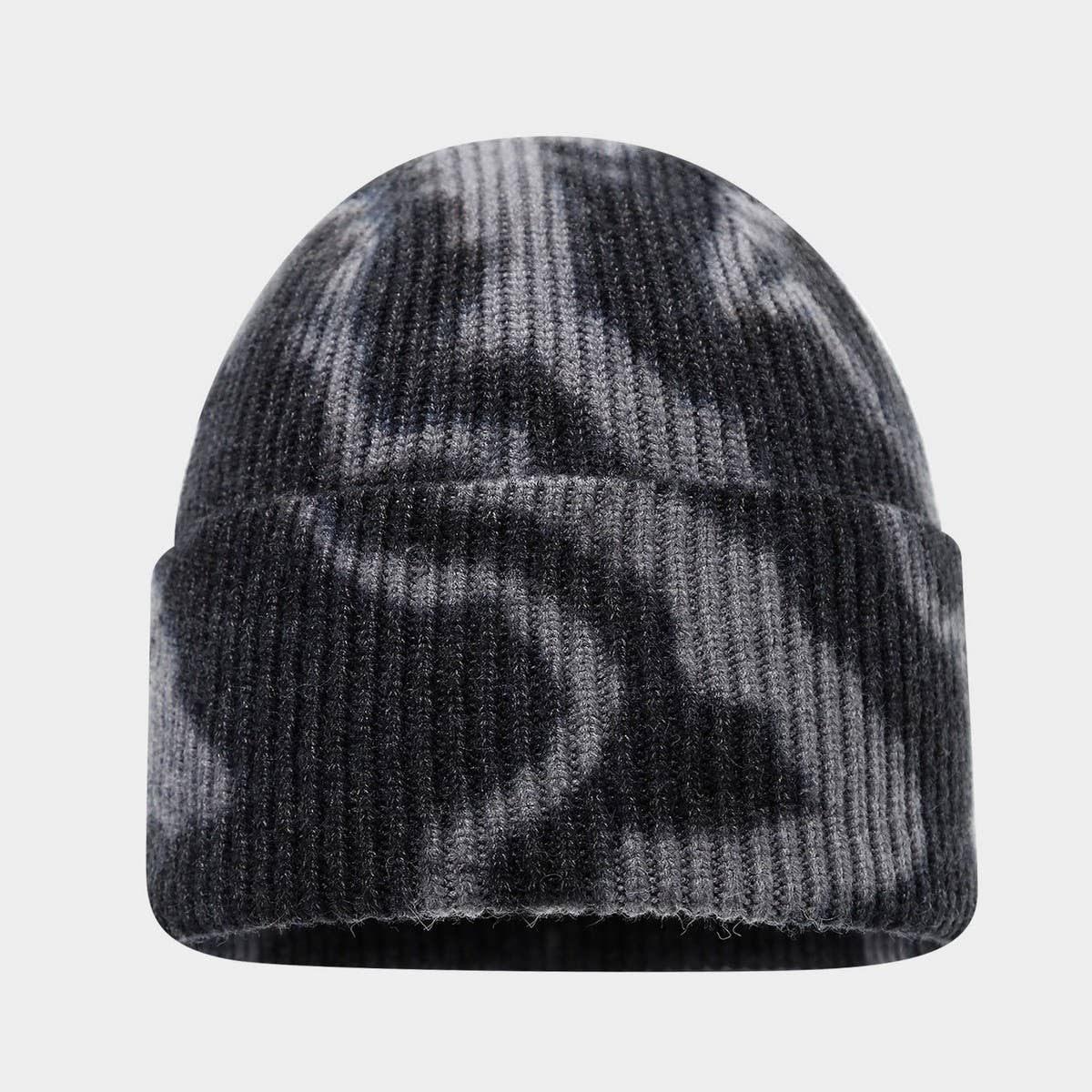 Tie Dye Knit Beanie Women Street Style Winter_Cwah04733
