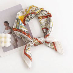 FLORAL SATIN SQUARE SCARF FOR WOMEN S ELEGANCE_CWASC0498