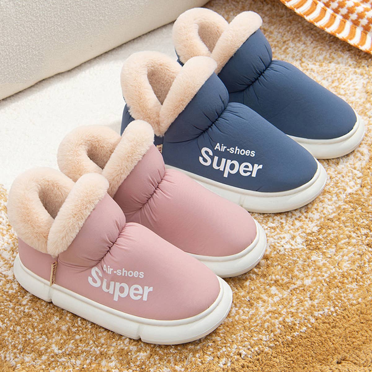 Winter Slippers Warm Waterproof Home House Shoes