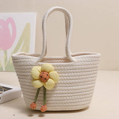 CASUAL FLOWER PORTABLE STRAW BAG_CWAB1870