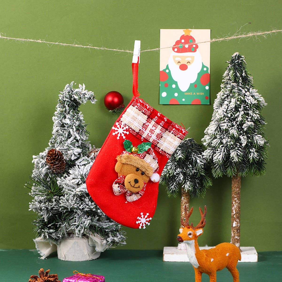 SEQUINED 3D SANTA CLAUS CHRISTMAS STOCKINGS_CWMS1421