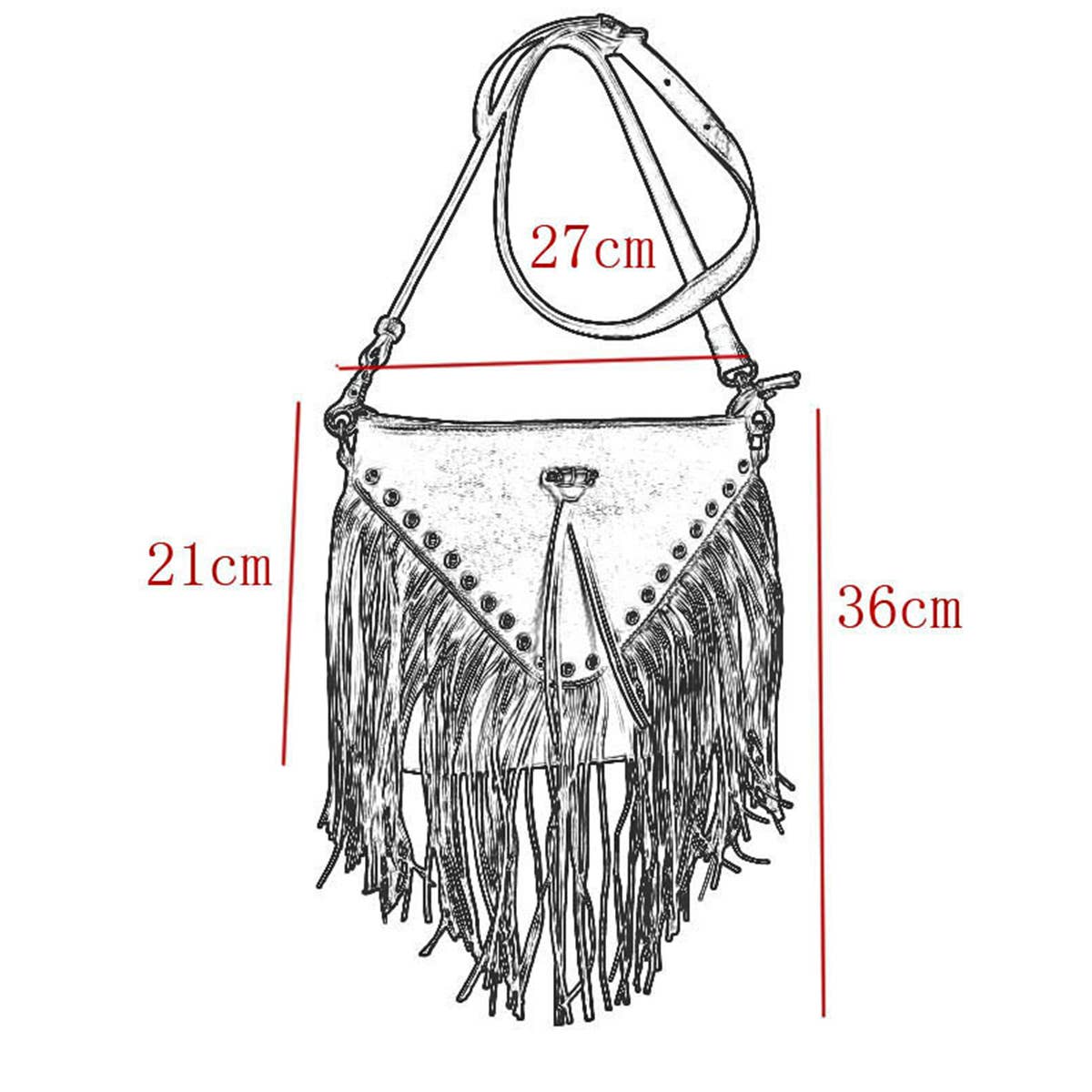 RIVET SOFT LEATHER TASSEL SHOULDER BAG_CWAB0780