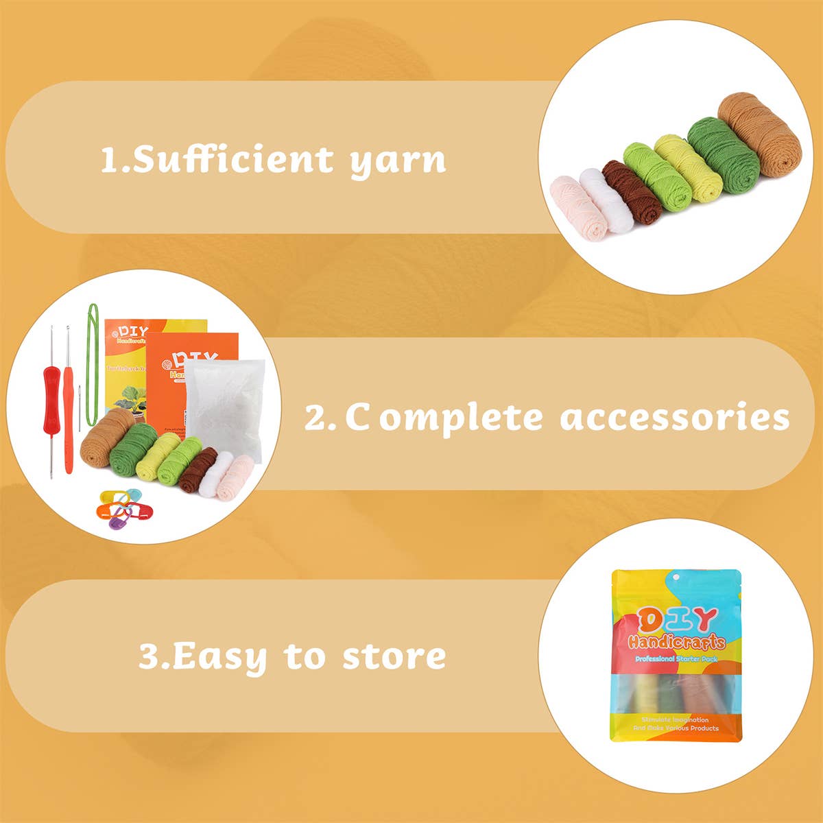 HANDMADE DIY MONSTERA DOLL CROCHET MATERIAL PACK_CWMM0821