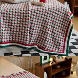 NEW RETRO CHRISTMAS HOUNDSTOOTH KNITTED BLANKET_CWMM2378