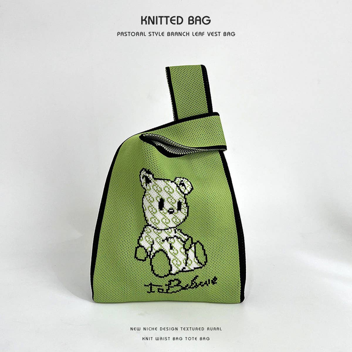 Cartoon Animal Series Knitted Handbag_Cwab2372