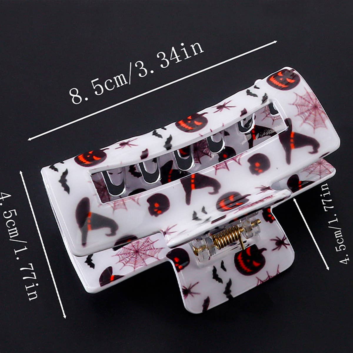Halloween Pumpkin Ghost Bat Rectangular Hairpin