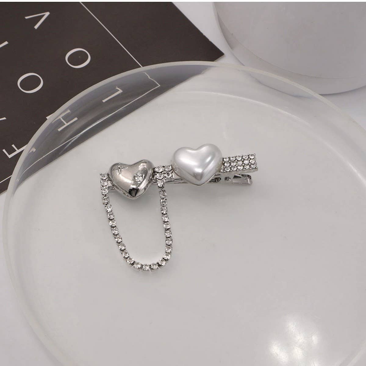 METAL ROSE HAIRPIN SIDE BANGS DUCKBILL CLIP_CWAHA4646