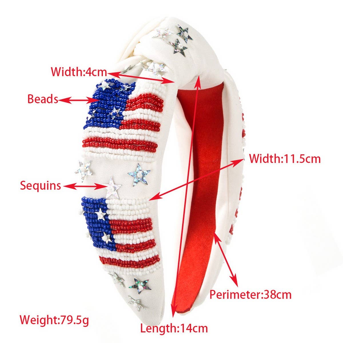 INDEPENDENCE DAY ALPHABET DIAMOND HEADBAND_CWAHA1258