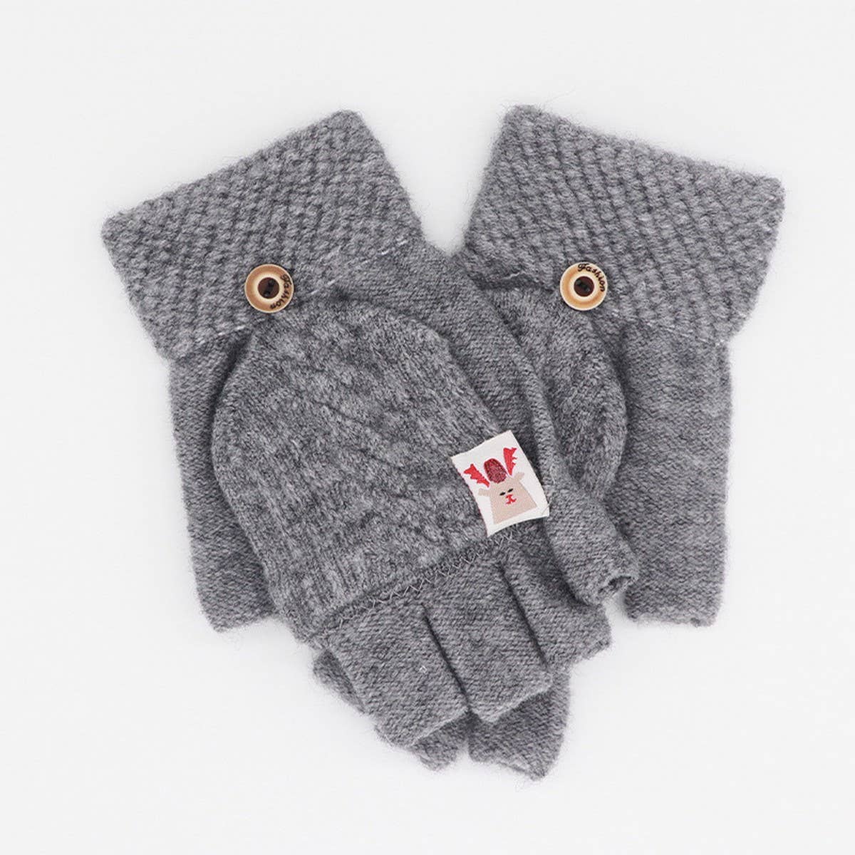 HALF FINGER FLAP CYCLING ANTI FREEZE CABLE GLOVES_CWAG0155