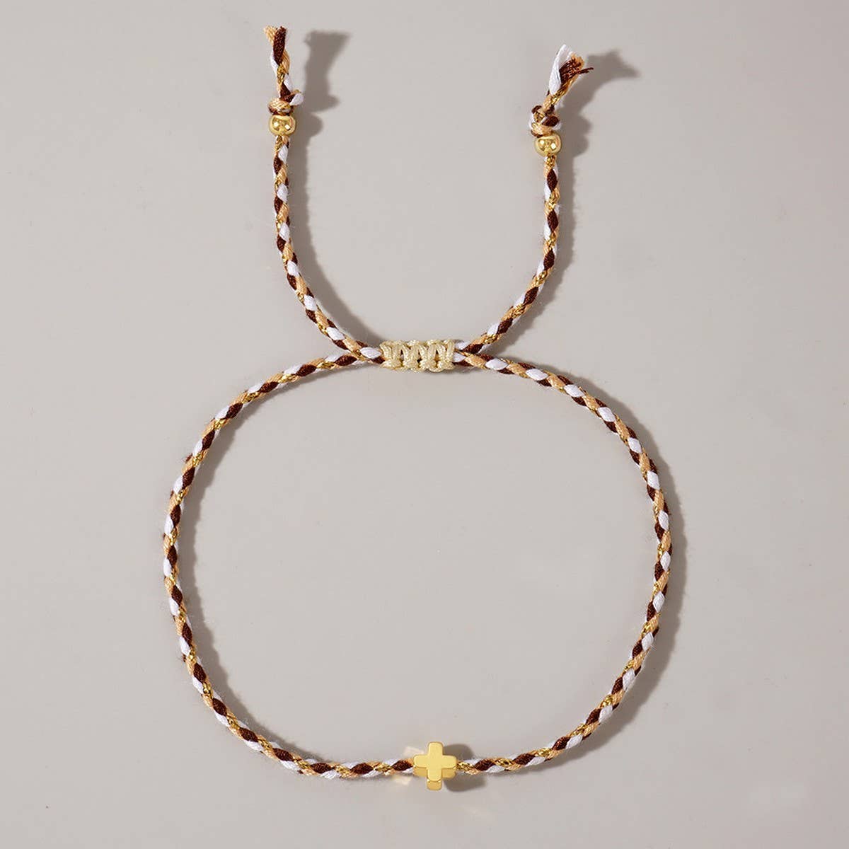 DIY HANDMADE FOUR COLOR COTTON CROSS BRACELET_CWMM3800