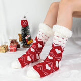 LOVE HEART FLOOR SOCKS FUZZY INDOOR SLIPPER SHOES_CWMS0726
