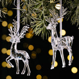 Cwmm10192_Clear Acrylic Reindeer Christmas Tree Ornaments
