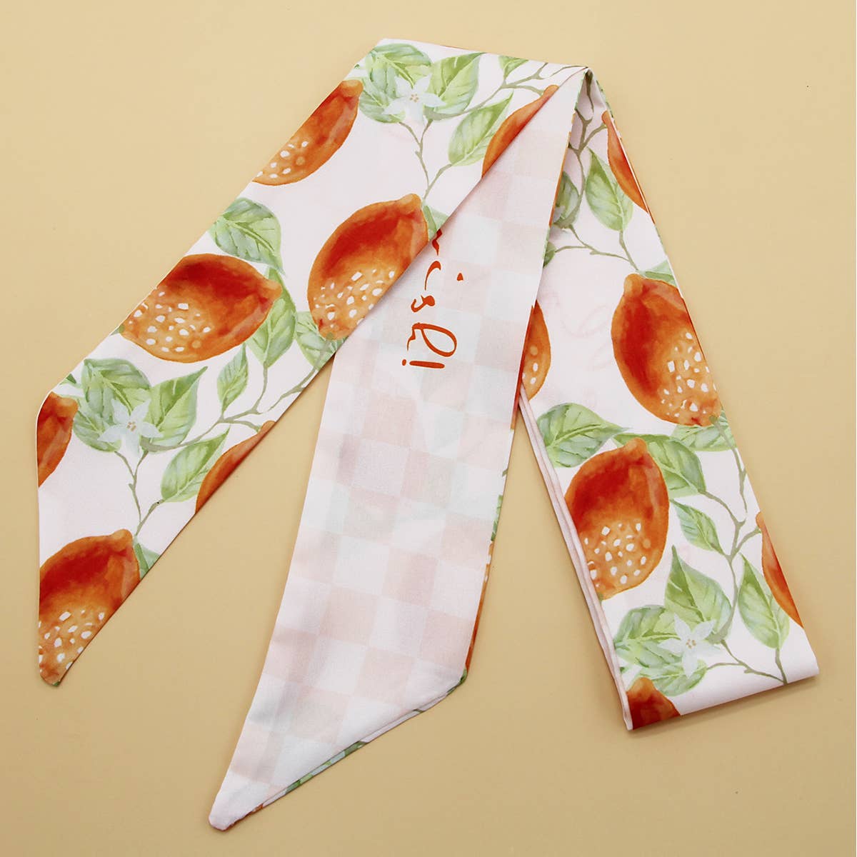 FLORAL LETTER TWILLY SCARF FOR HAIR OR BAG_CWASC0077