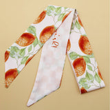 FLORAL LETTER TWILLY SCARF FOR HAIR OR BAG_CWASC0077