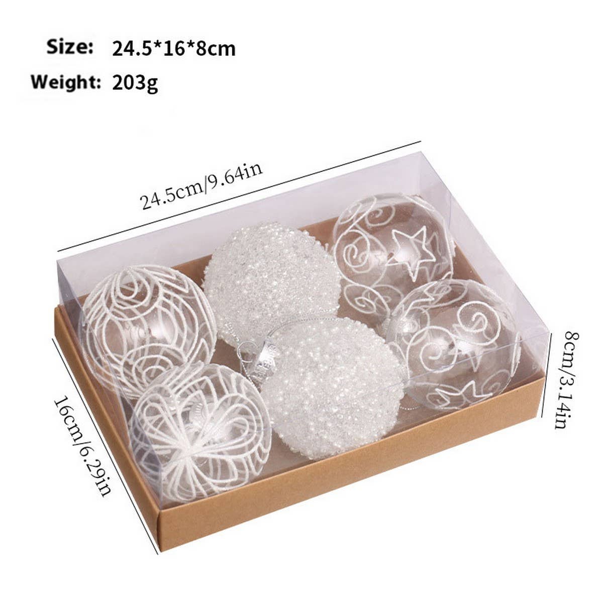 8CM PAINTED XMAS BALL ORNAMENTS GIFT BOX SET_CWMM9879