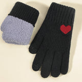 Women Heart Jacquard Knitted Gloves_Cwag0135