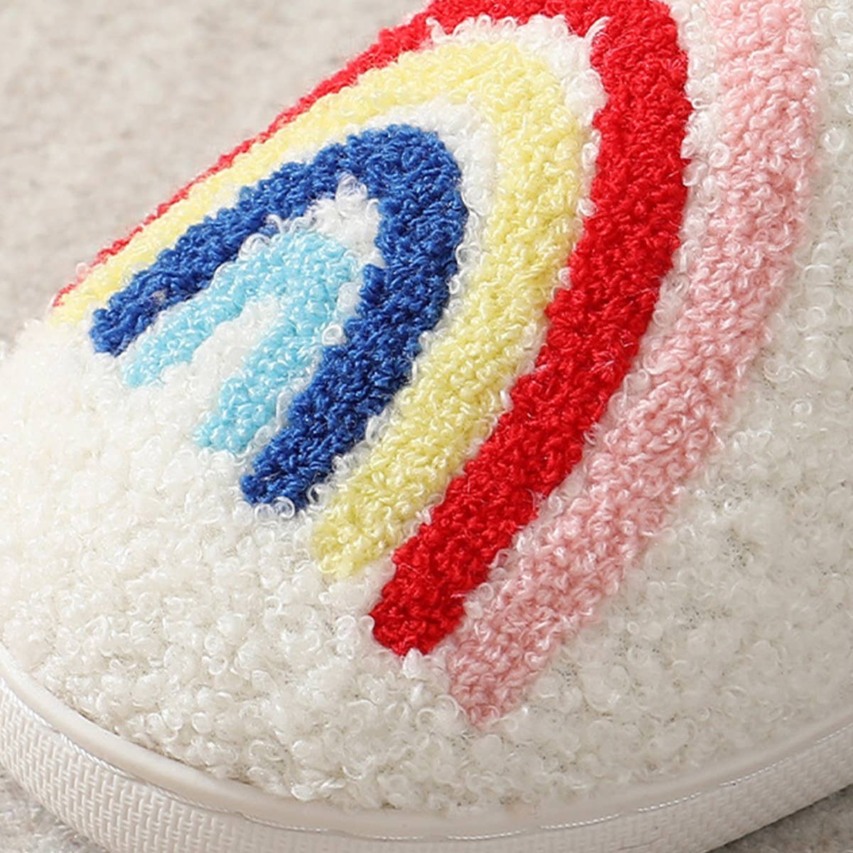 Warm Cotton Slippers With Rainbow Pattern