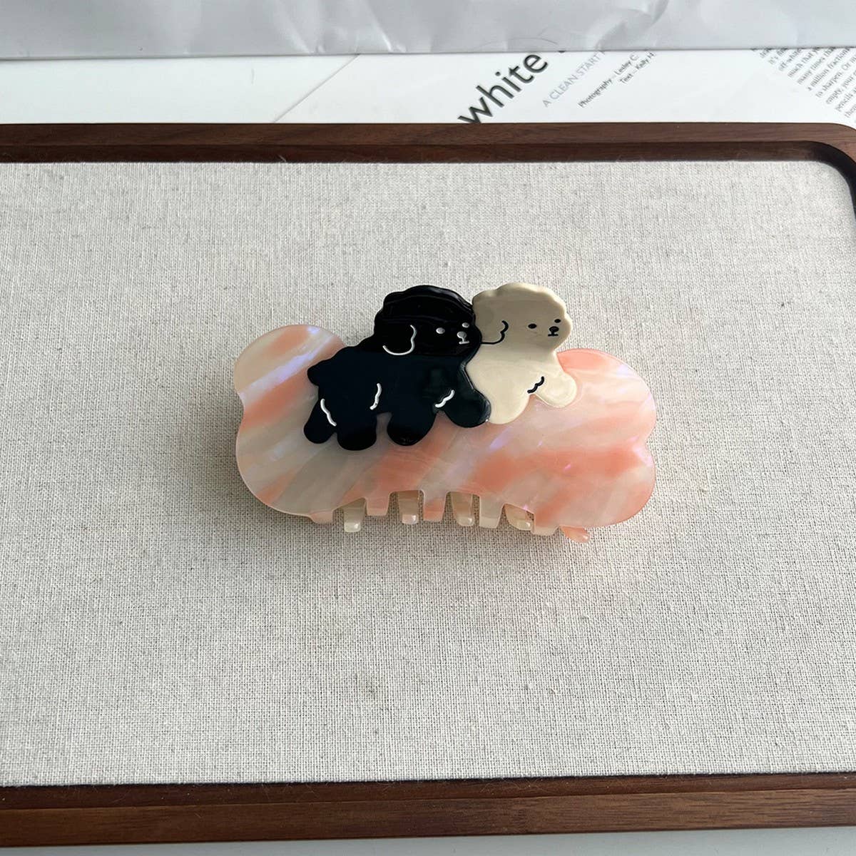 CUTE DOG ACETATE HAIR CLAW CLIP LARGE SIZE_CWAHA5975
