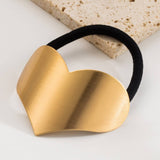 GLOSSY METAL HEART GEOMETRIC ELASTIC HAIR TIE_CWAHA6250