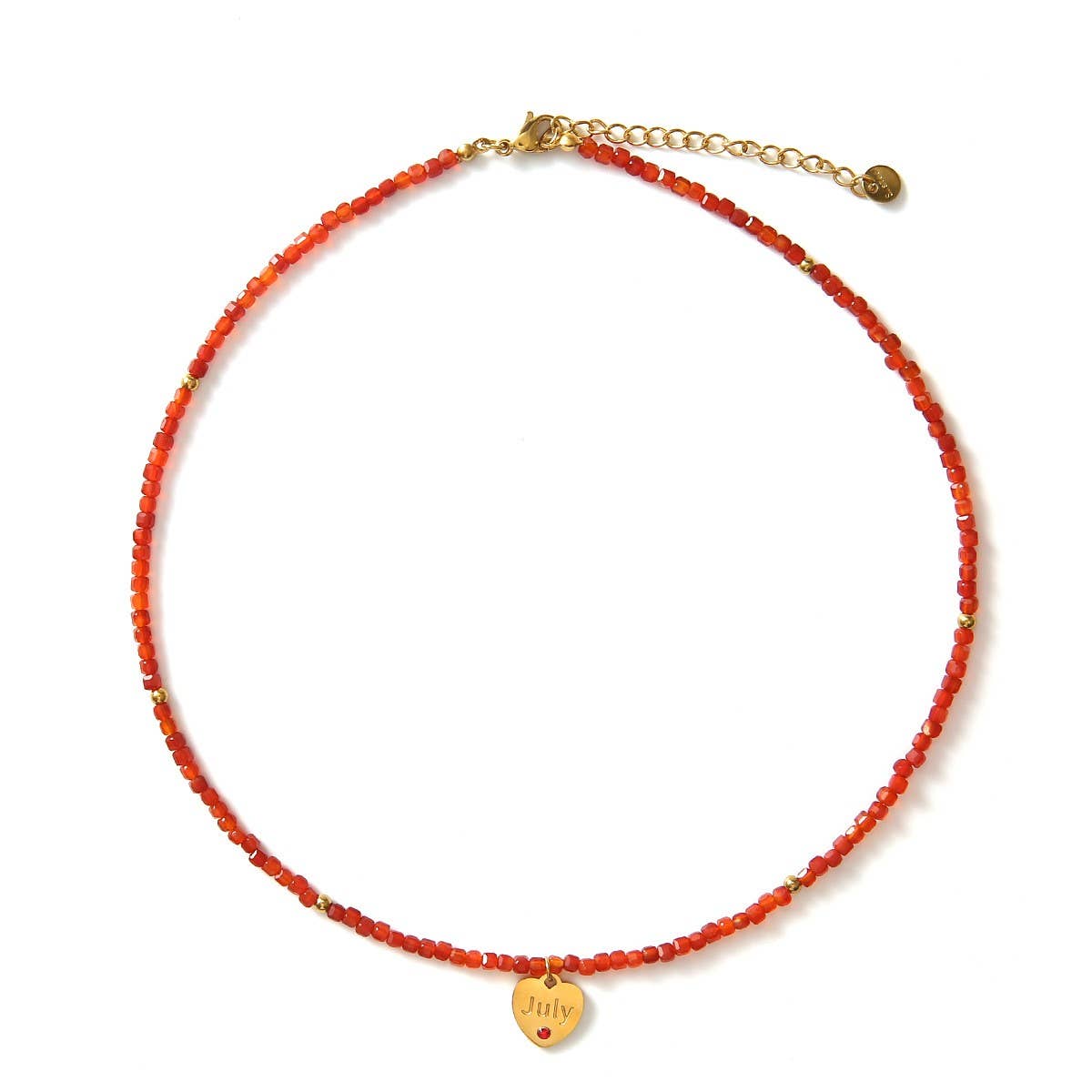 12 MONTH CUT STONE NECKLACE WITH HEART PENDANT_CWMM8851