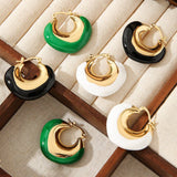 REAL GOLD ELECTROPLATED GLUE EARRINGS_CWMM3607