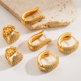 GOLD PLATED HOOP EARRINGS TRENDY STYLE_CWMM8527
