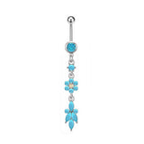 5PCS BLUE TURQUOISE BELLY BUTTON RINGS SET_CWMM9452