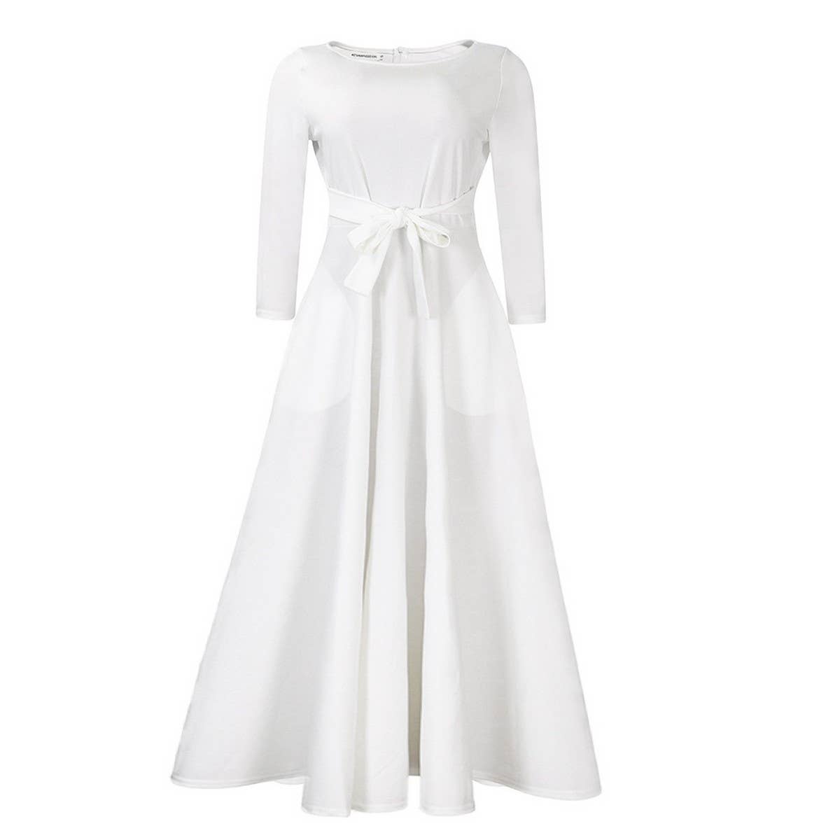 FASHIONABLE AND ELEGANT LACE UP PLUS SIZE DRESS_CWDMD3654