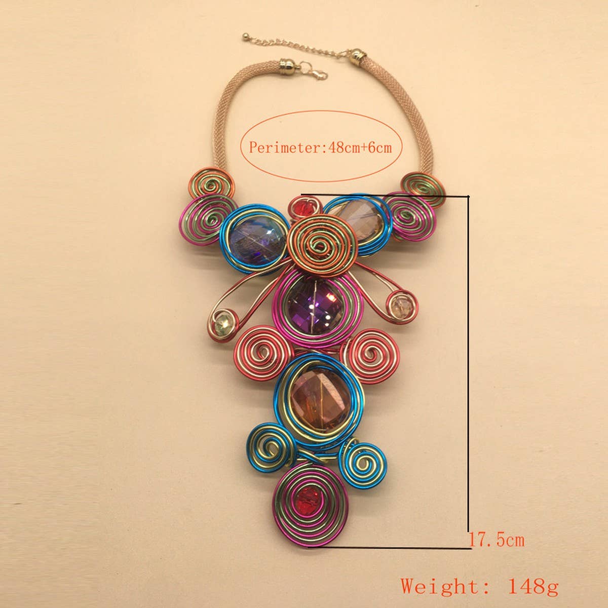 FASHION CRYSTAL ALUMINUM NECKLACE EARRINGS SET_CWMM4963