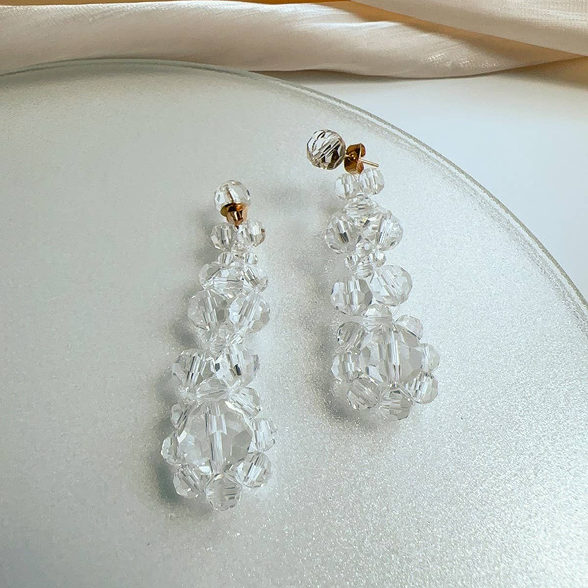LIGHT LUXURY CRYSTAL FLOWER VERSATILE EARRINGS_CWAJE2184