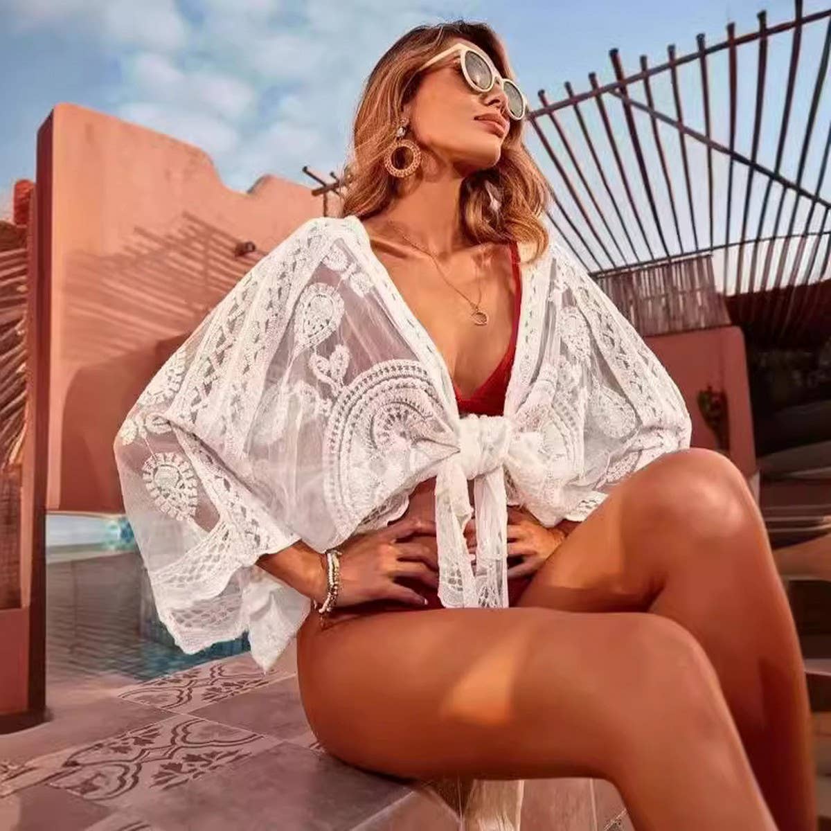 SUMMER NEW STYLE SHAWL BEACH SWIMSUIT COVER UP_CWMW0678