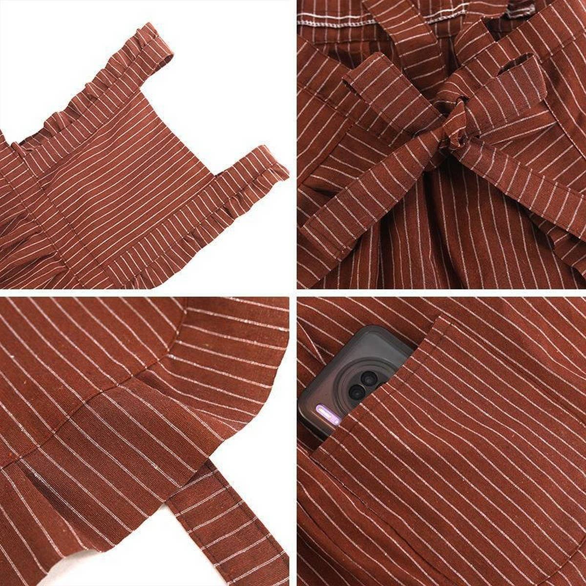 CUTE BREATHABLE STRAP STRIPED PRINCESS APRON_CWMM2046