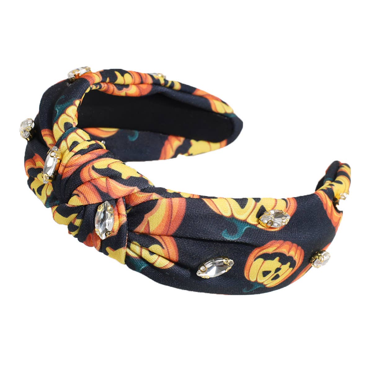 Vintage Rhinestone Skull Knotted Headband