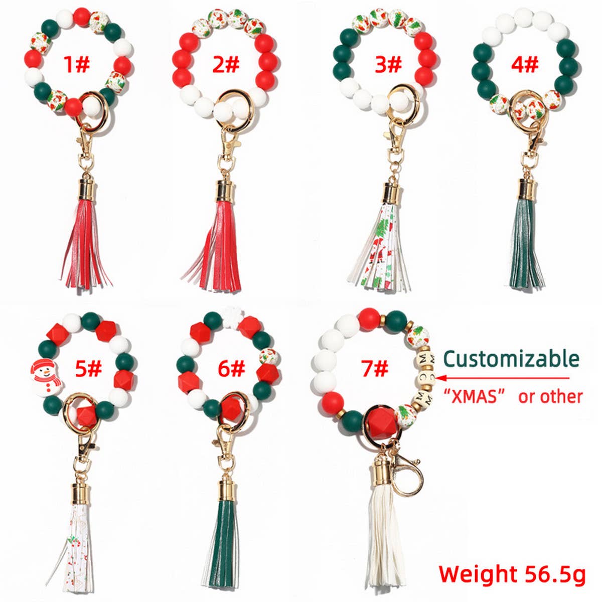 Wooden Bead Bracelet Keychain_Cwmm1313