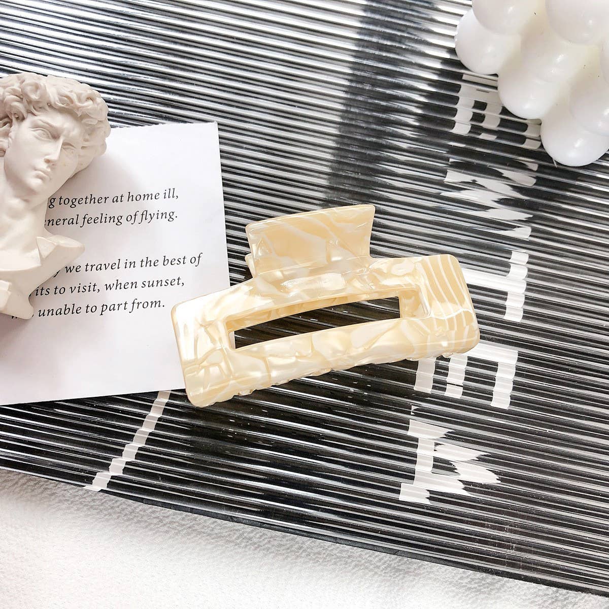 ELEGANT SQUARE HAIR CLAW MEDIUM ACETATE CLIP_CWAHA1483