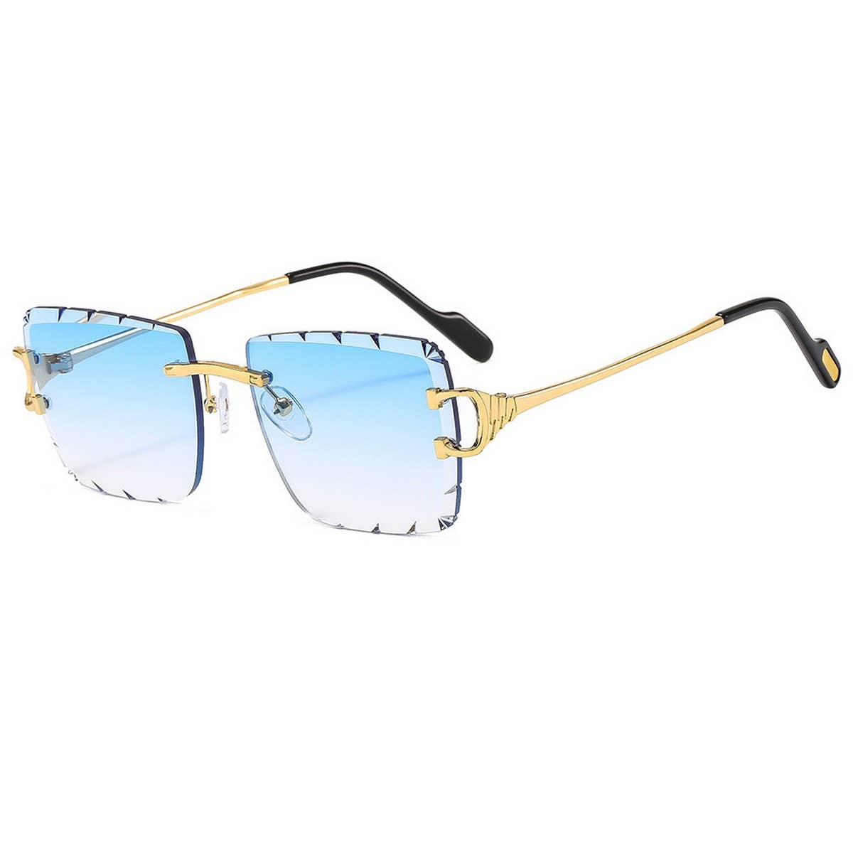 RIMLESS CUT EDGE OCEAN LENS SUNGLASSES UNISEX_CWASG1177