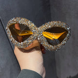 Vintage Large Frame Diamond Sunglasses_Cwasg0804